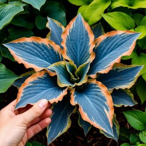 Хоста Океан Вью купить по цене от 960р. в интернет-магазине «Посадика» с доставкой почтой в в Коркиное и по всей России – [изображение №1].